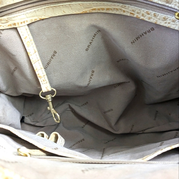 Brahmin EUC Crystal Melbourne Embossed Croc Leather Tote Shoulder Bag - Picture 13 of 14